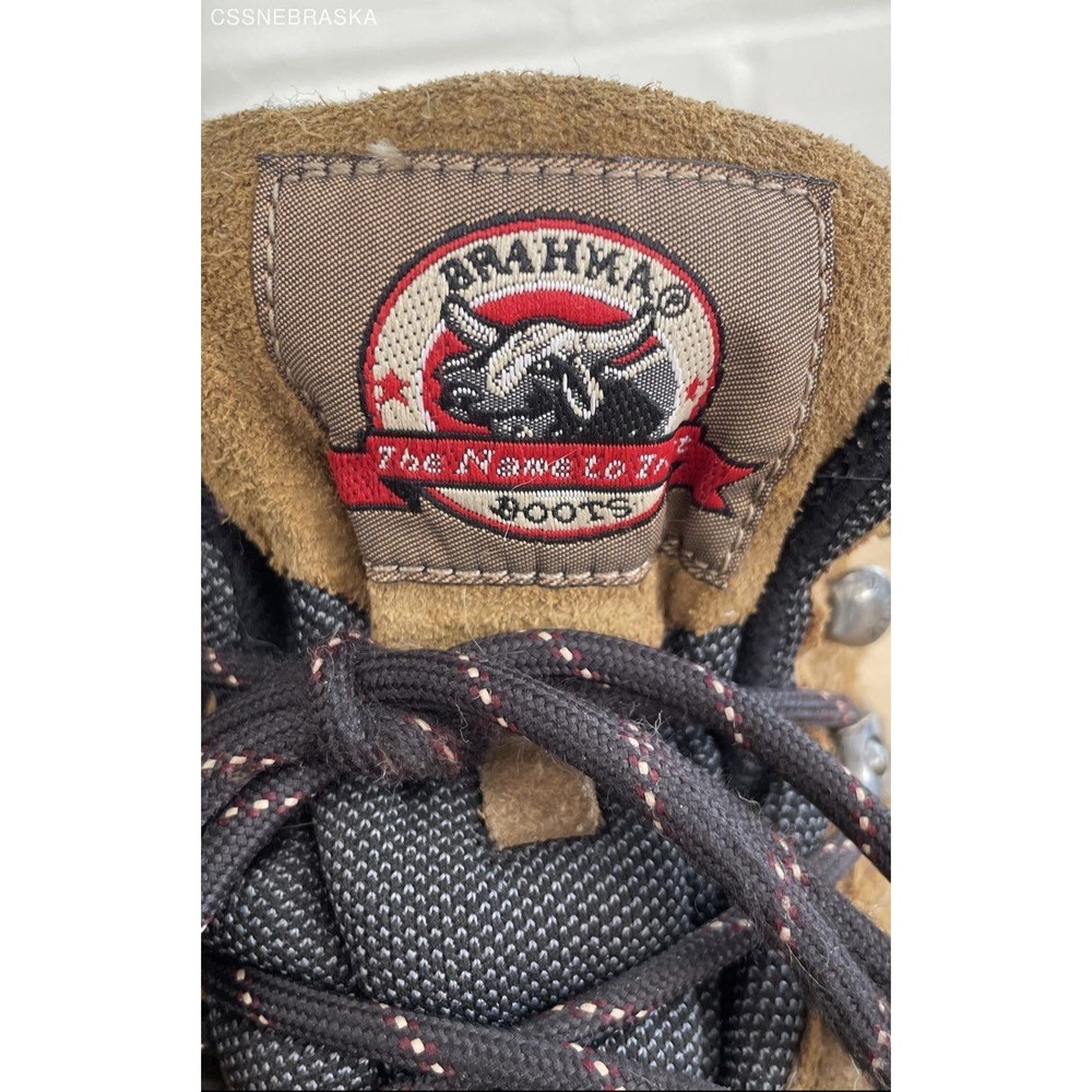 Brahma brown Lace‎ Up Steel Toe Hiking Work Safety Boots leather/suede - Size 8W - Picture 2 of 12